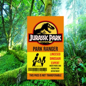Jurassic Park ID Badge Collection 8 Design Combo PDF | Etsy