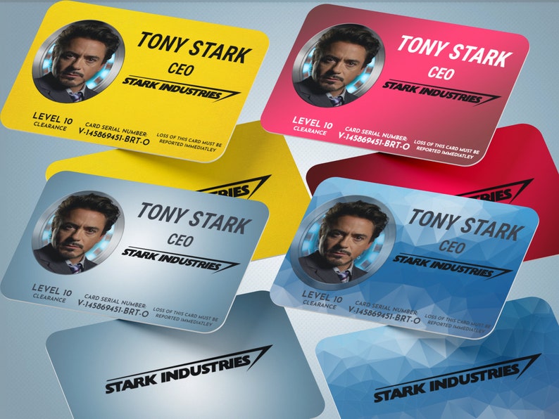 Tony Stark Cosplay ID Card Stark Industries Customizable Etsy