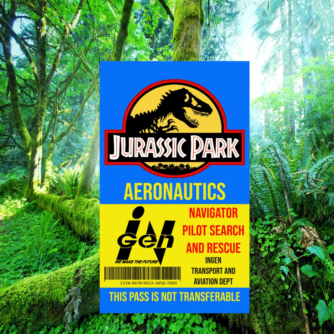 Jurassic Park ID Badge Collection 8 Design Combo PDF | Etsy