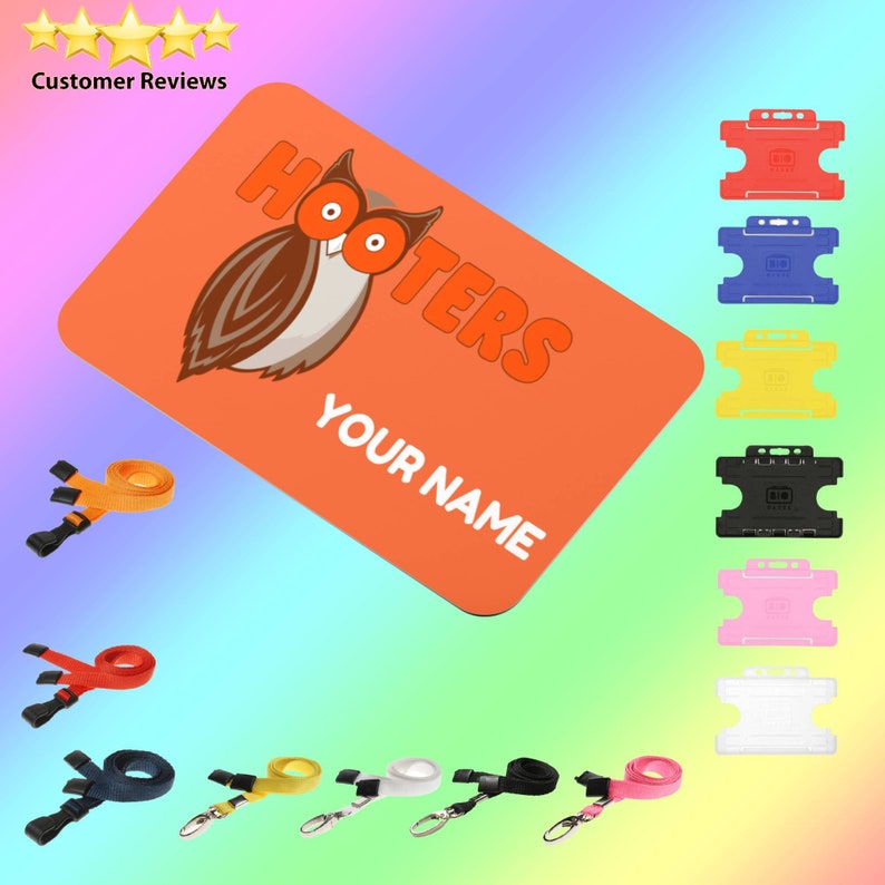 Personalized Printed Novelty ID- HOOTERS Customizable Name Tag | Cosplay ID Cards 