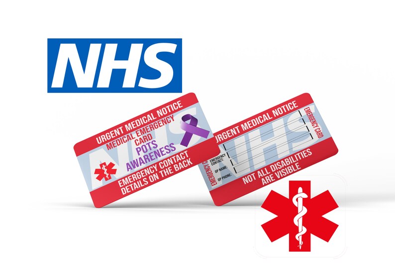 POTS Medical Card - Personalised Plastic ICE Card Hidden Disability Invisible Illness PVC Invisible