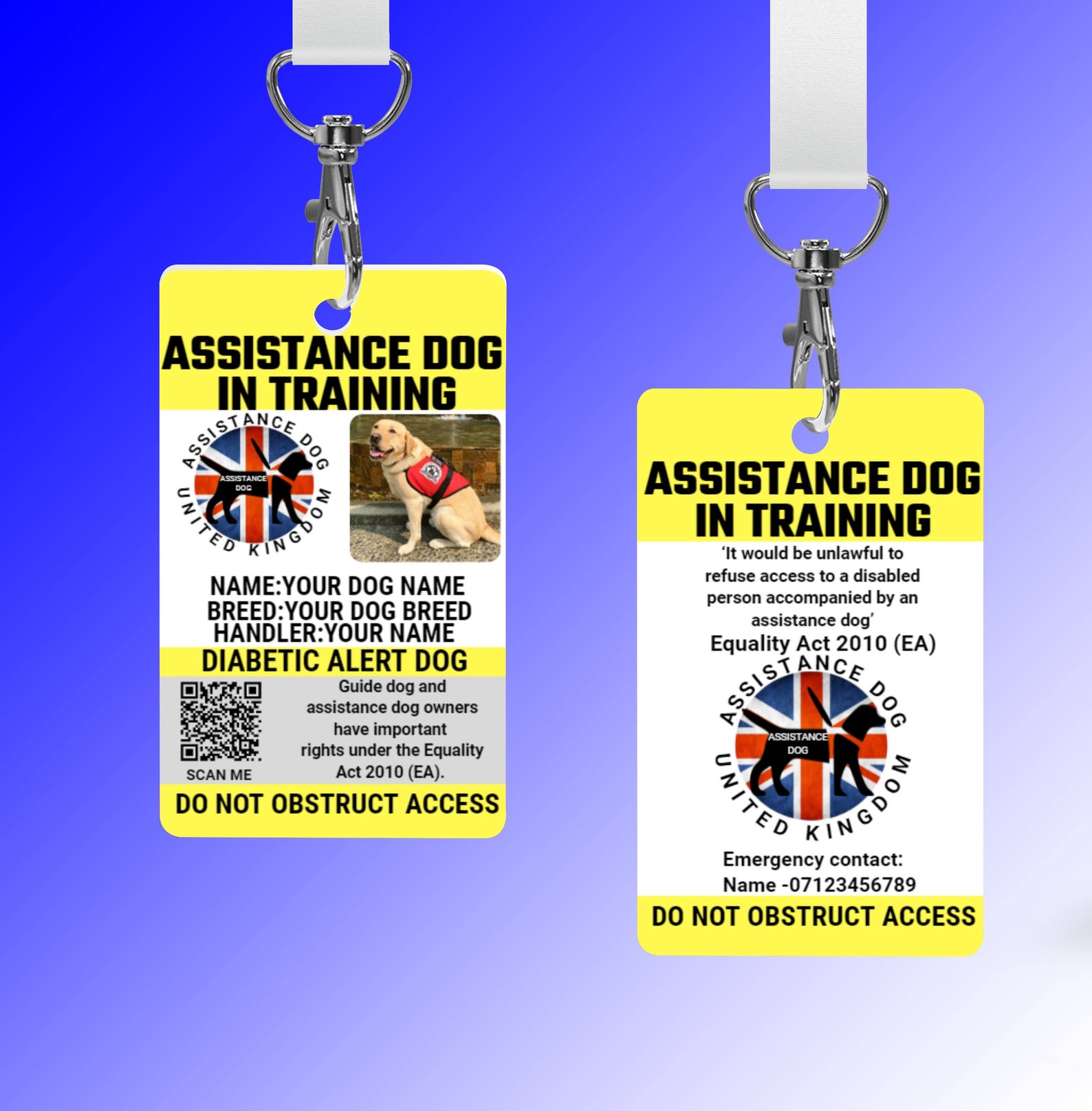Assistance Dog UK Law Card Assistance Dog in Training Etsy UK