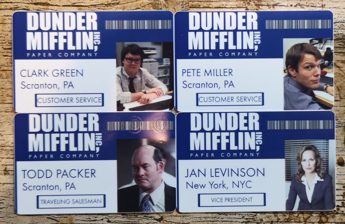 The Office Inspired Dunder Mifflin Employee Id Badge Dwight | Etsy UK