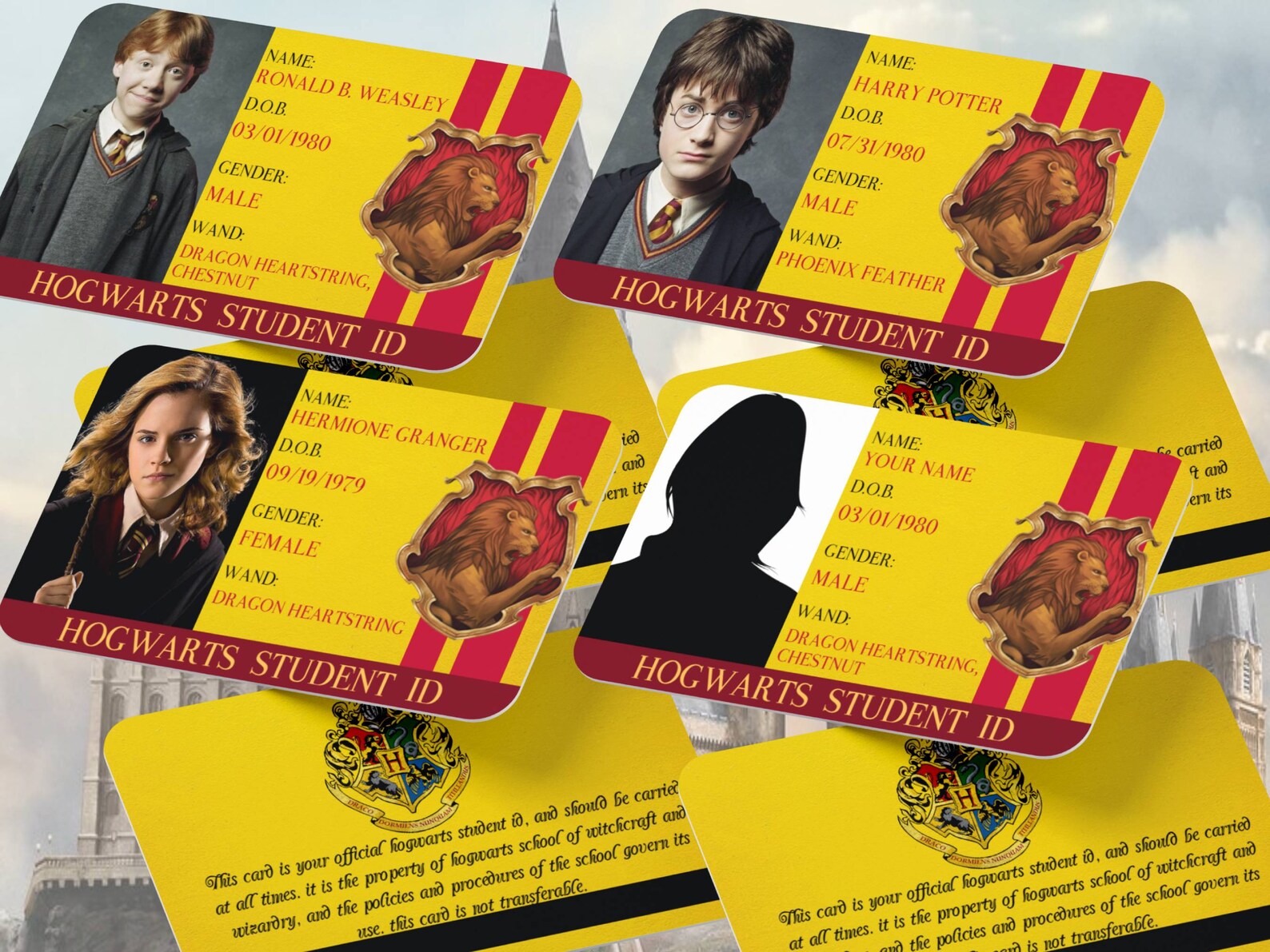 Harry Potter inspiré Poudlard étudiant ID Cartes didentité | Etsy