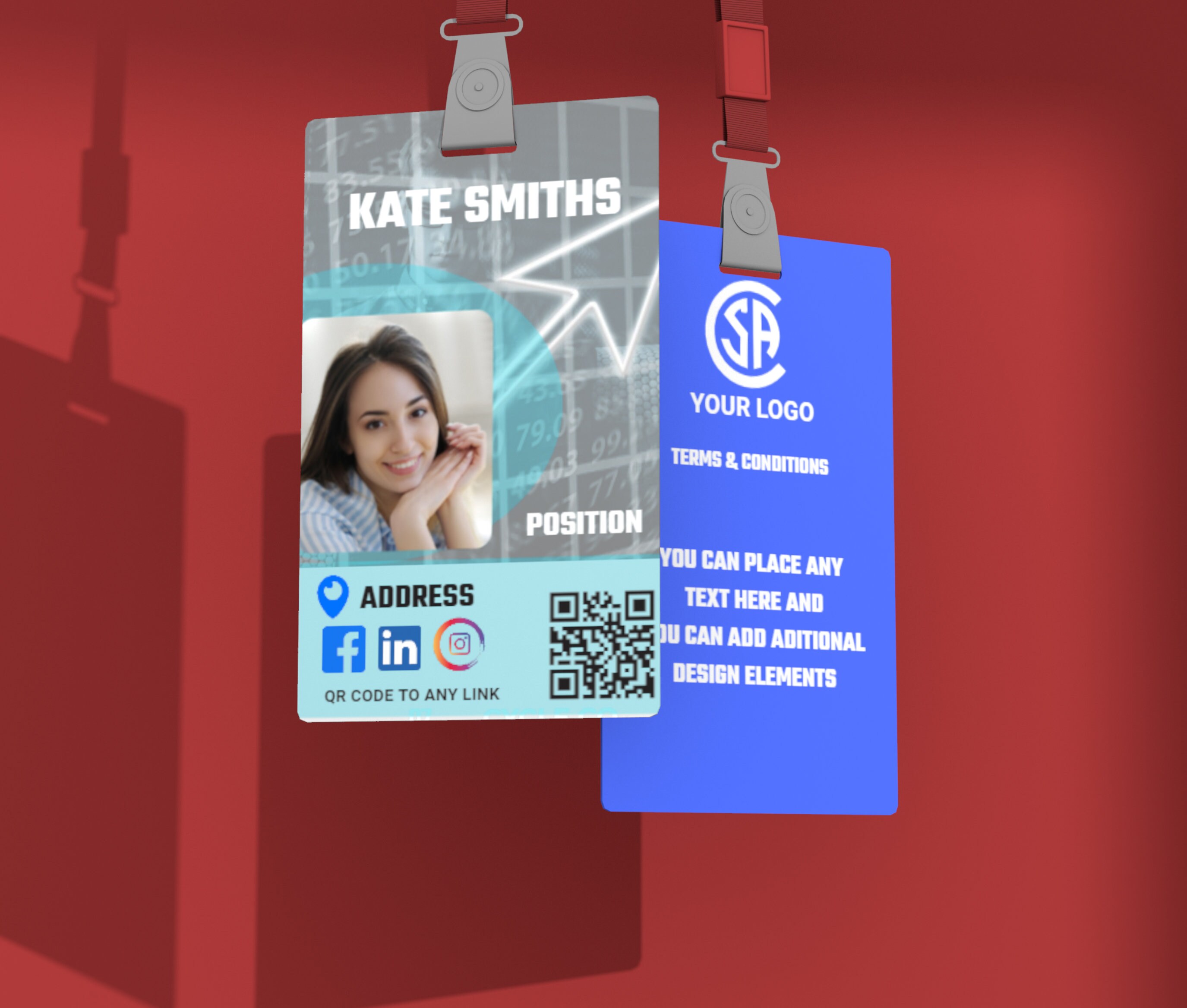 Employee custom ID badge with QR code office badge Etsy