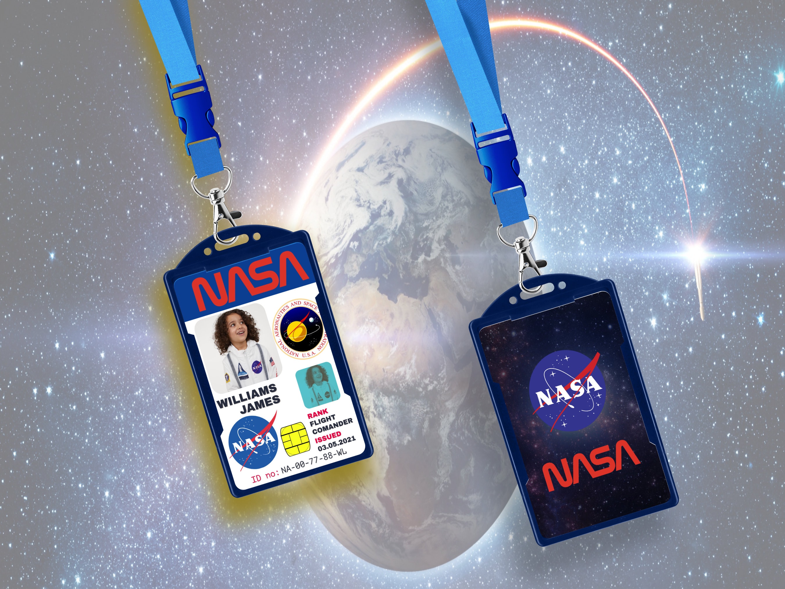 SpaceX Space Cadet Cosmonaut ID Card Customizable Novelty SpaceX ID Badge