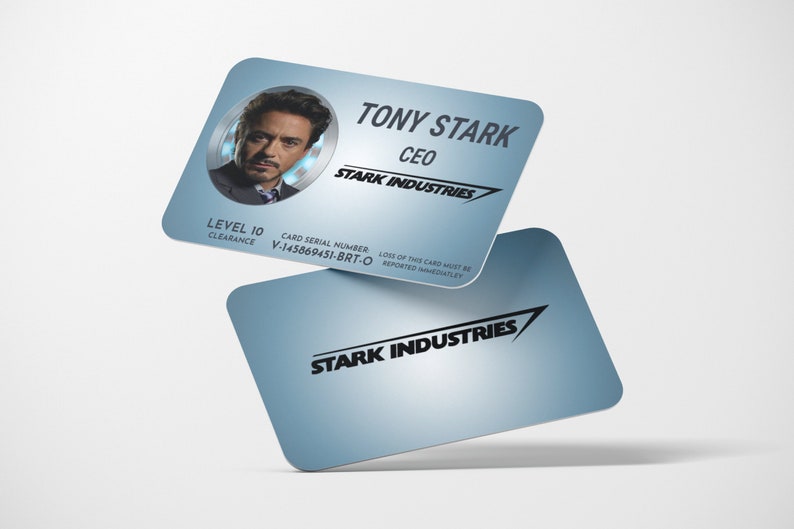 Tony Stark Cosplay ID Card Stark Industries Customizable Etsy