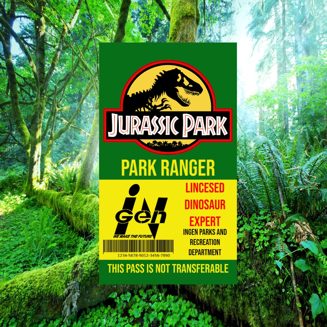Jurassic Park ID Badge Collection 8 Design Combo PDF | Etsy