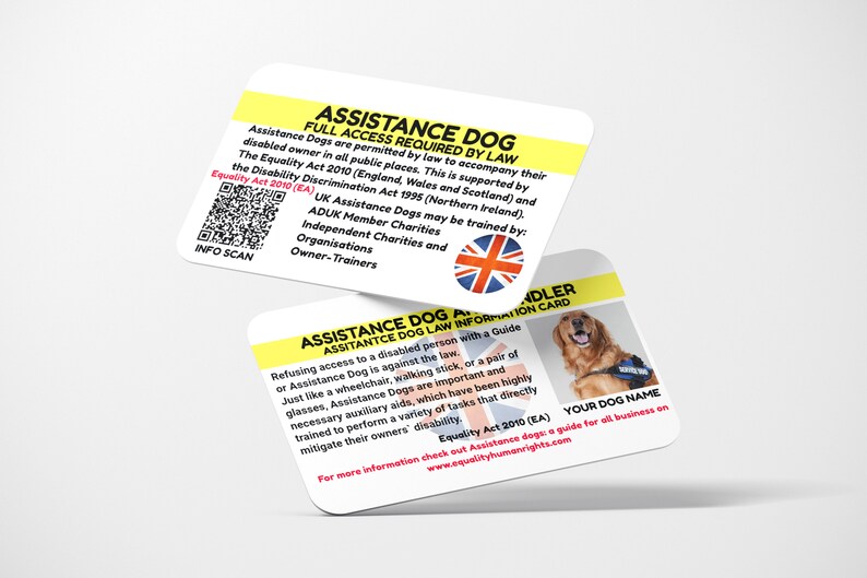 Assistance Dog Law Card With QR Codefree Lanyardfree UK Post Etsy UK