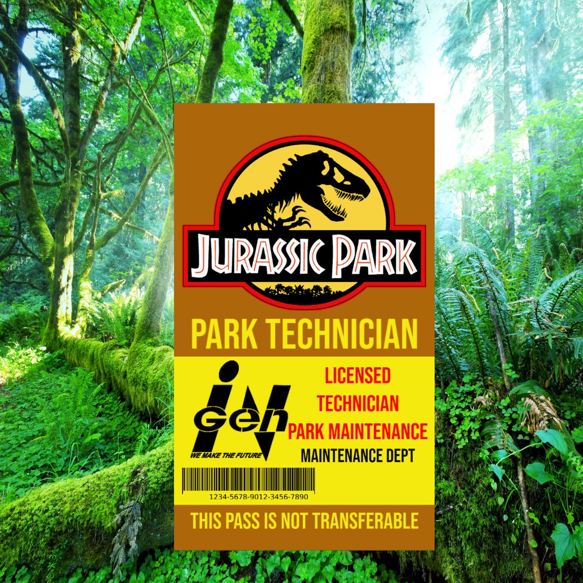 Jurassic Park ID Badge Collection 8 Design Combo PDF Etsy