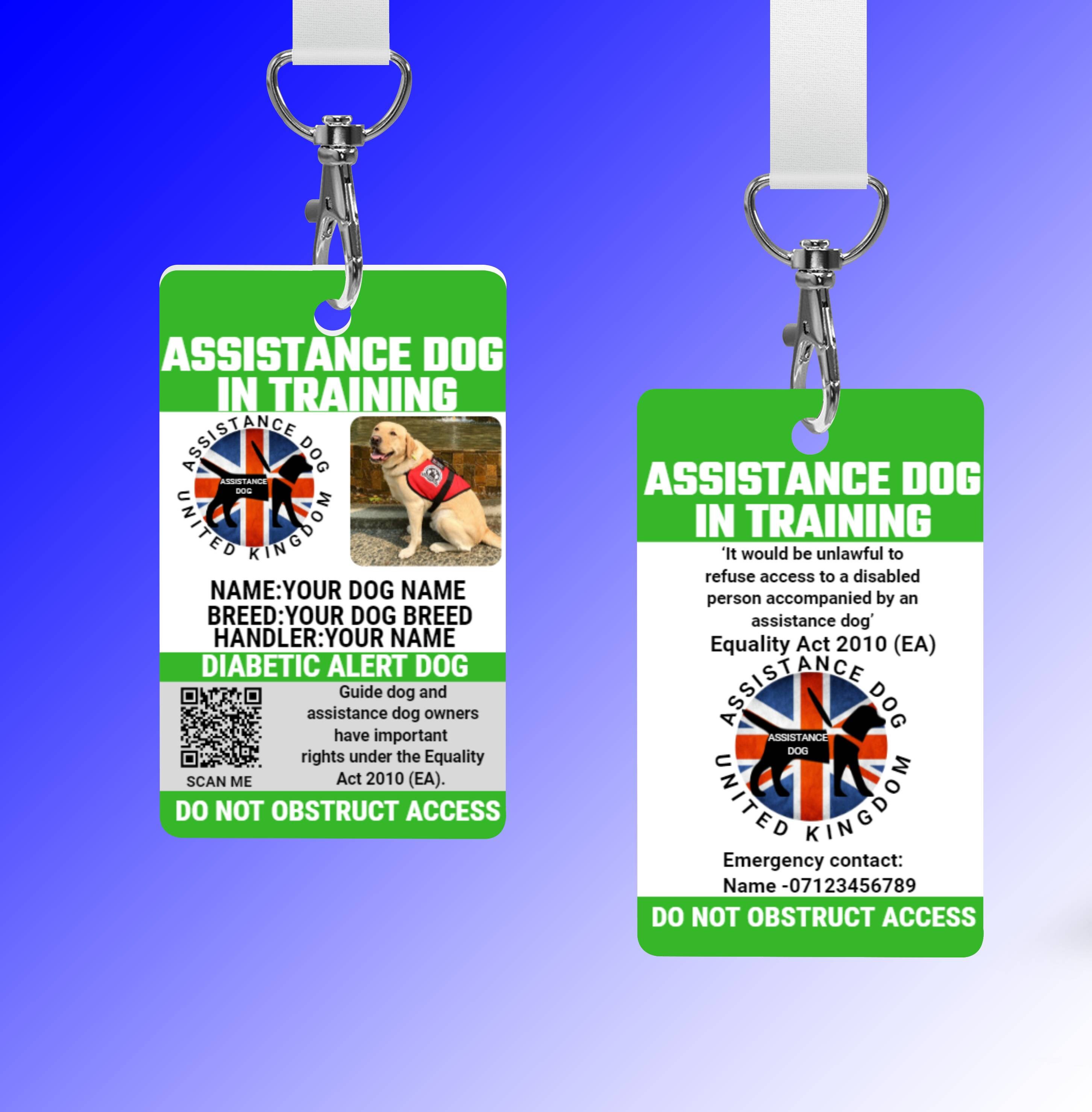 Assistance Dog UK Law Card Assistance Dog in Training Etsy UK