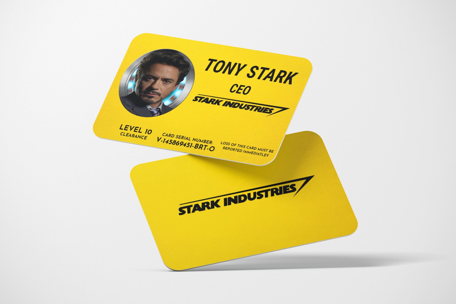 Tony Stark Cosplay ID Card Stark Industries Customizable Etsy