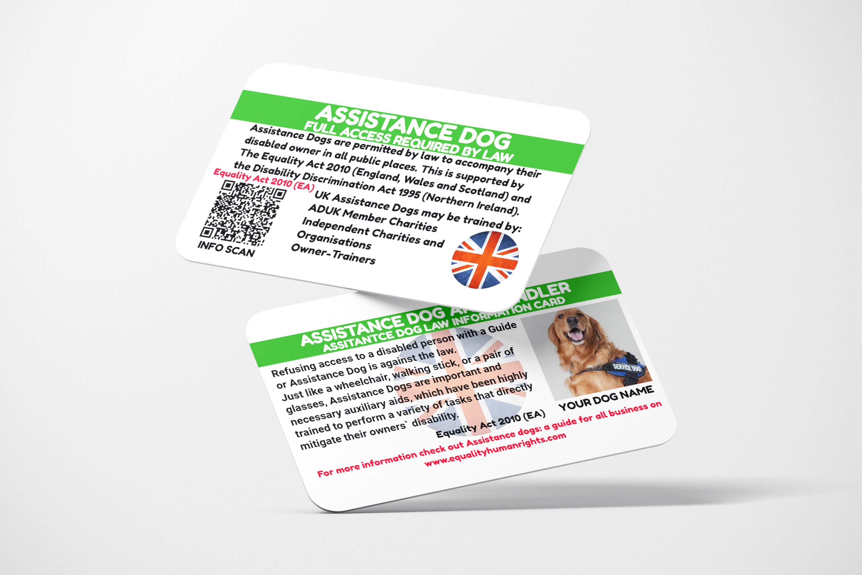 Assistance Dog Law Card With QR Codefree Lanyardfree UK Post Etsy UK