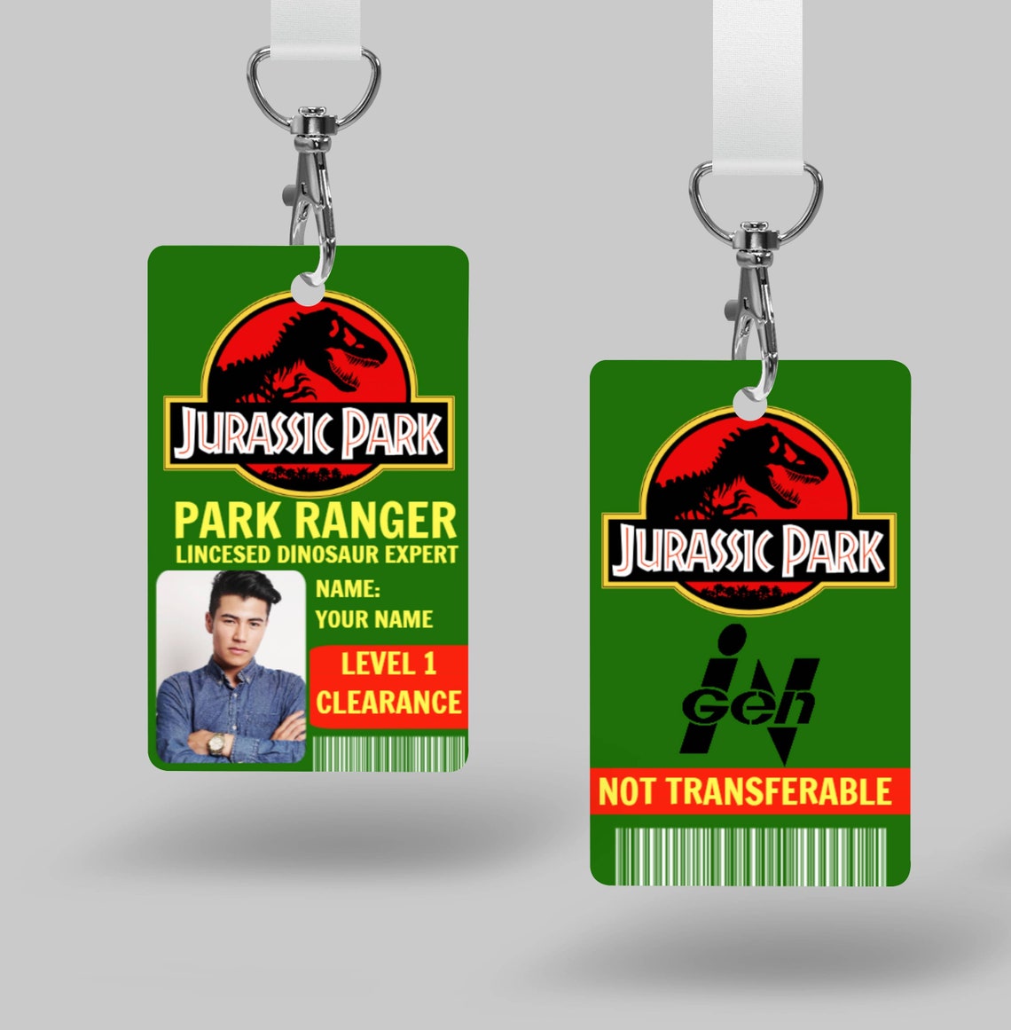 Personalized Jurassic Park-Park Ranger Plastic ID Badge Free | Etsy