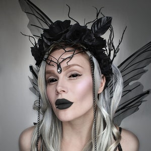 Dark Fairy Headpiece, Dark Fairy Crown, Festival Headpiece, Costume ...