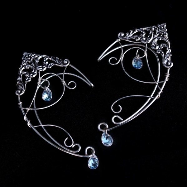 Elf ear cuff NO PIERCING, elven ears, elf ear cuffs, elven ear wrap, fairy earrings, crystal fantasy ear cuff, elf ears, elven earrings