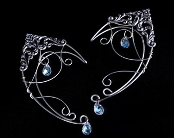 Manchette d'oreille d'elfe NO PIERCING, oreilles d'elfe, manchettes d'oreille d'elfe, enveloppement d'oreille d'elfe, boucles d'oreilles de fée, manchette d'oreille fantaisie en cristal, oreilles d'elfe, boucles d'oreilles elfes
