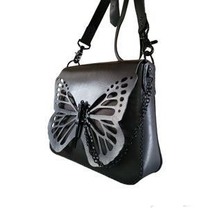 Monedero de piel con forma de mariposa, cartera de piel, bolso bandolera pequeño de piel para mujer, bolso de piel, monedero de piel para festivales, bolso bandolera de piel