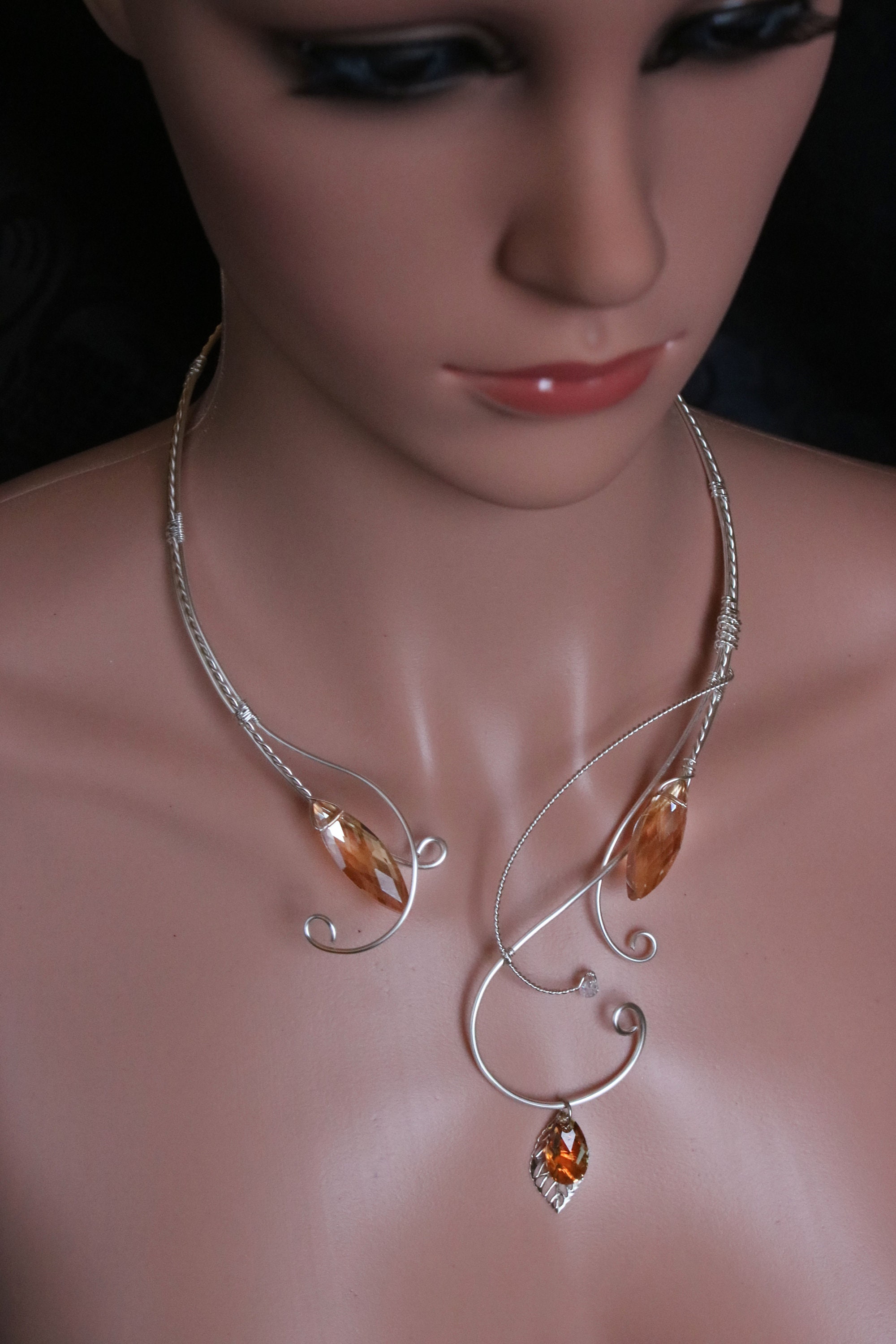 Elven Necklace Silver Torc Torc Necklace Elven Necklace Etsy Canada