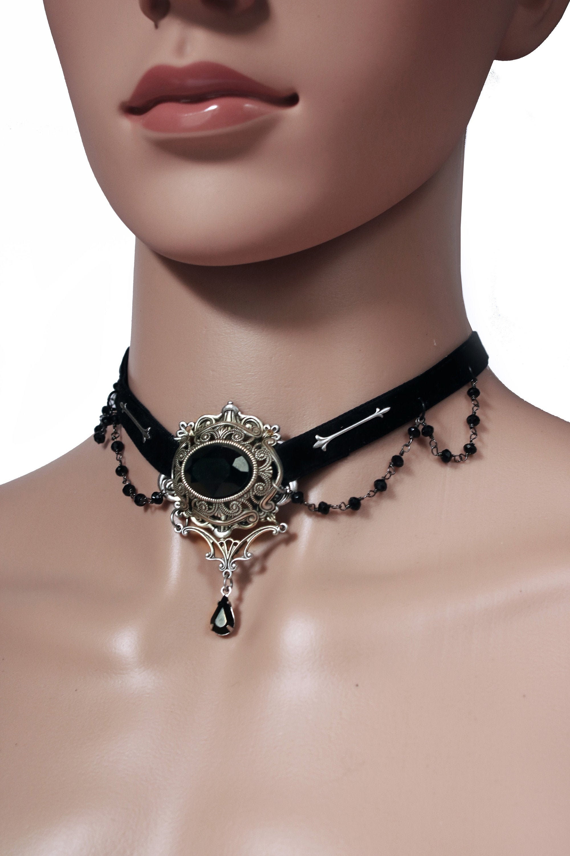 Gothic Choker Goth Choker Black Velvet Choker Gothic Etsy Canada