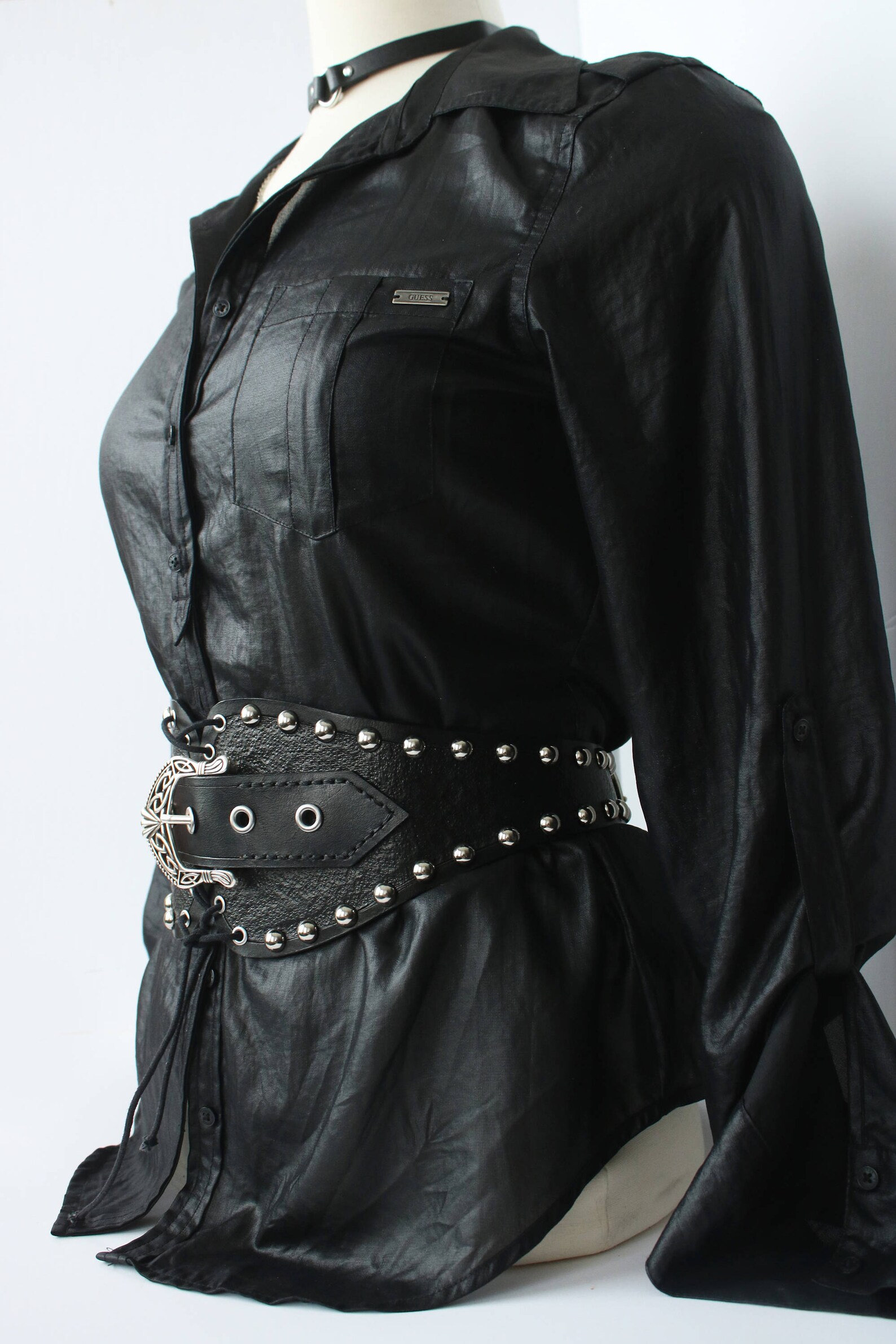 GOTHIC WAIST BELT Studded Leather Belt Leather Waist Etsy
