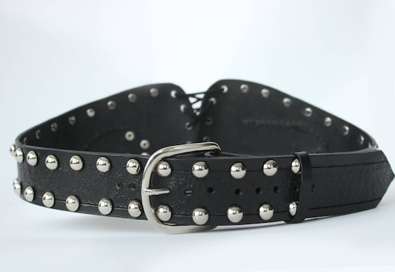 Chunky Studded Waist Belt - Black