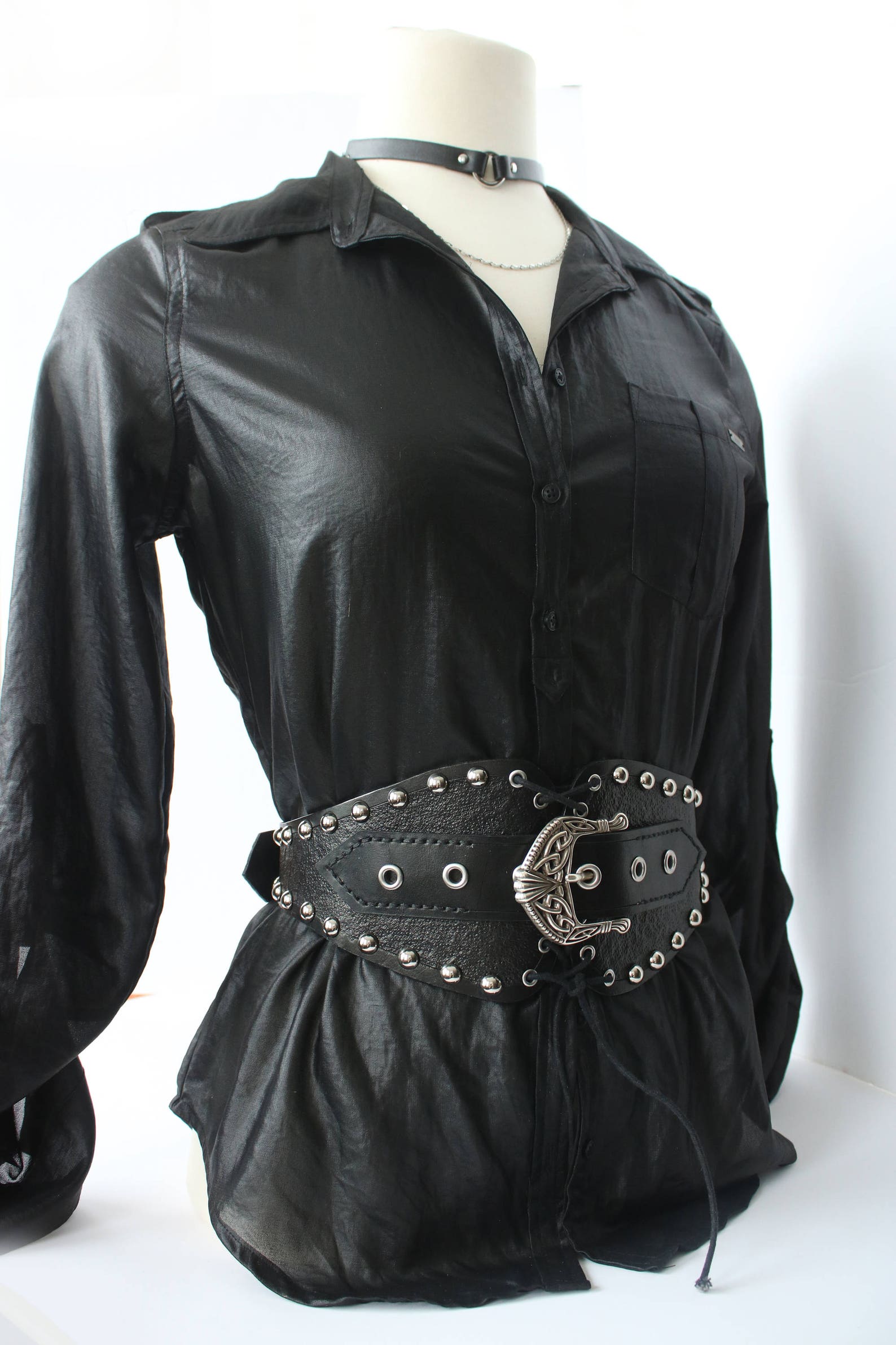 GOTHIC WAIST BELT Studded Leather Belt Leather Waist Etsy