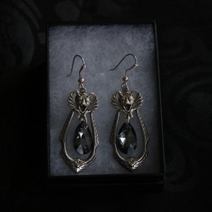 Boucles d'oreilles chauve-souris, bijoux vampire, boucles d'oreilles gothiques, boucles d'oreilles gothiques, bijoux chauve-souris, boucles d'oreilles en cristal, boucles d'oreilles gothiques victoriennes, image 8