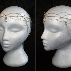 Arwen , circlet , ELVEN CROWN , Elvish circlet , LOTR headpiece with crystal , medieval renaissance circlet , crystal tiara , elven circlet image 6