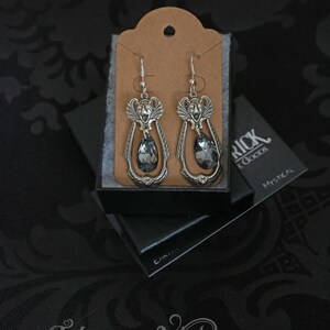 Boucles d'oreilles chauve-souris, bijoux vampire, boucles d'oreilles gothiques, boucles d'oreilles gothiques, bijoux chauve-souris, boucles d'oreilles en cristal, boucles d'oreilles gothiques victoriennes, image 4