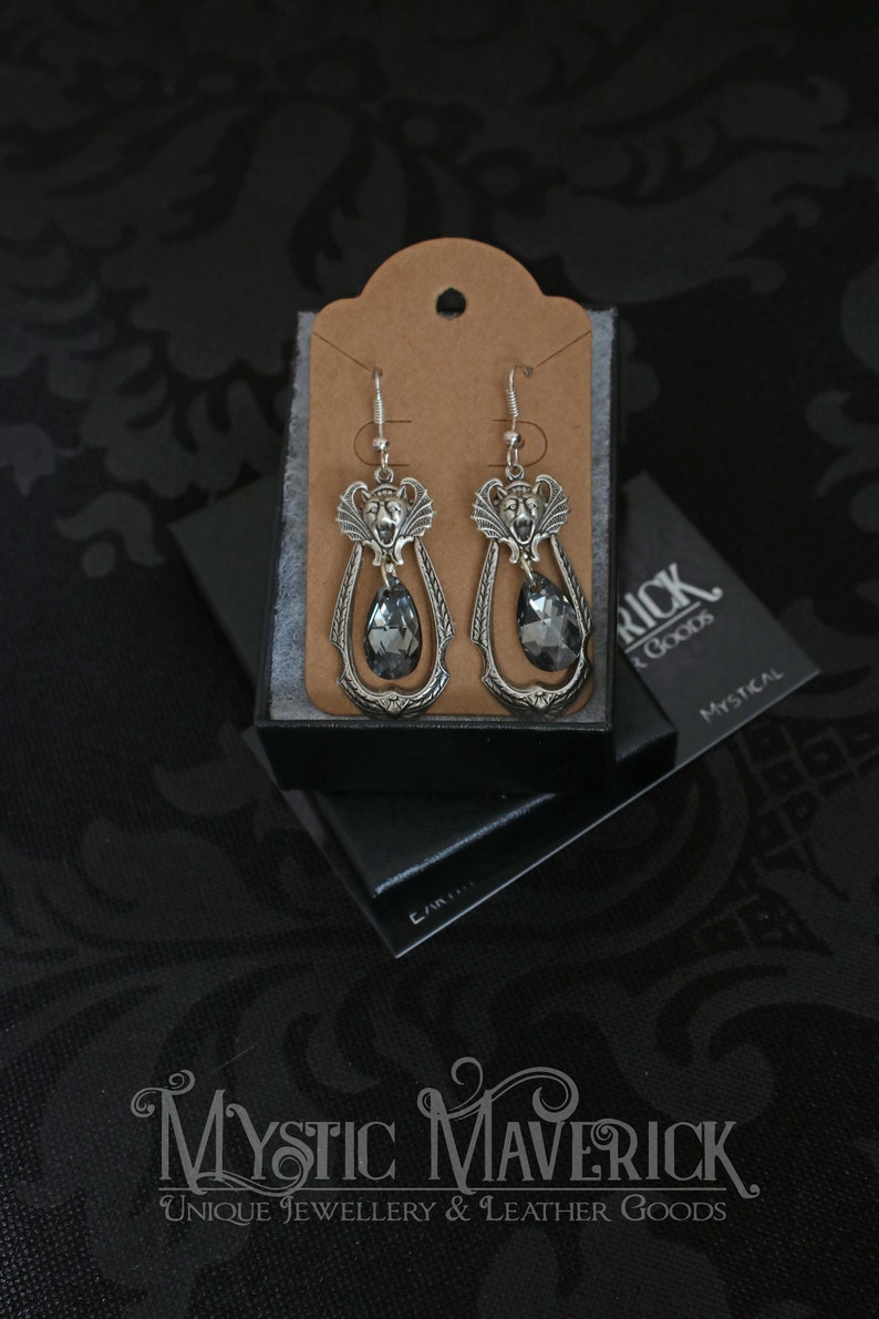 Boucles d'oreilles chauve-souris, bijoux vampire, boucles d'oreilles gothiques, boucles d'oreilles gothiques, bijoux chauve-souris, boucles d'oreilles en cristal, boucles d'oreilles gothiques victoriennes, image 4