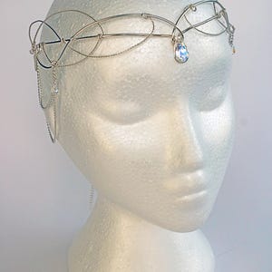 Arwen , circlet , ELVEN CROWN , Elvish circlet , LOTR headpiece with crystal , medieval renaissance circlet , crystal tiara , elven circlet image 7