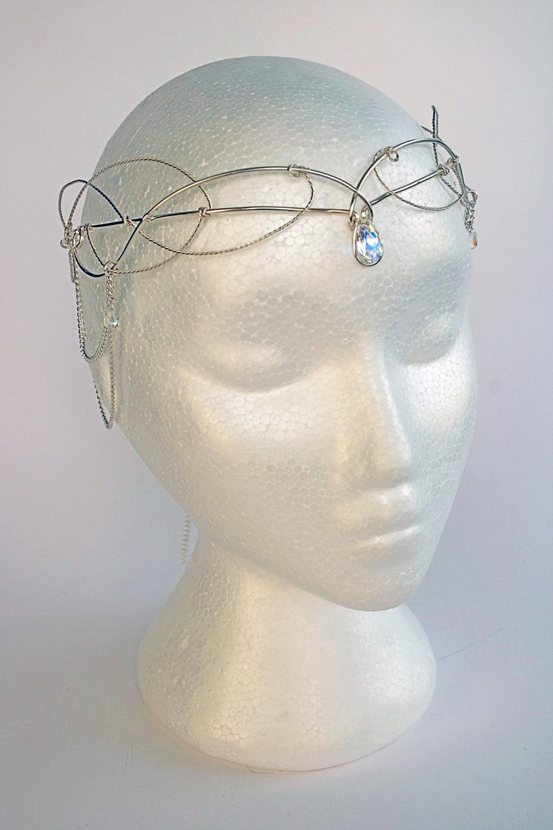 Arwen , circlet , ELVEN CROWN , Elvish circlet , LOTR headpiece with crystal , medieval renaissance circlet , crystal tiara , elven circlet image 7