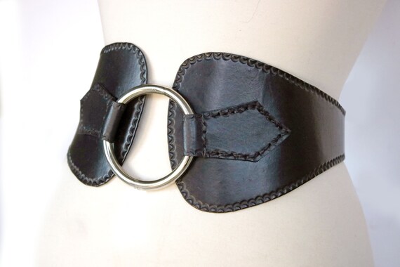 Leather Waist Cincher Belt, Harness Belt, Wide Leather Belt  display picture 2