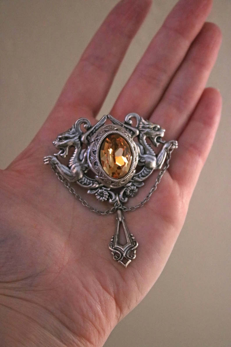 Dragon Pin Dragon Brooch Cloak Pin Medieval Scarf Pin Etsy Canada