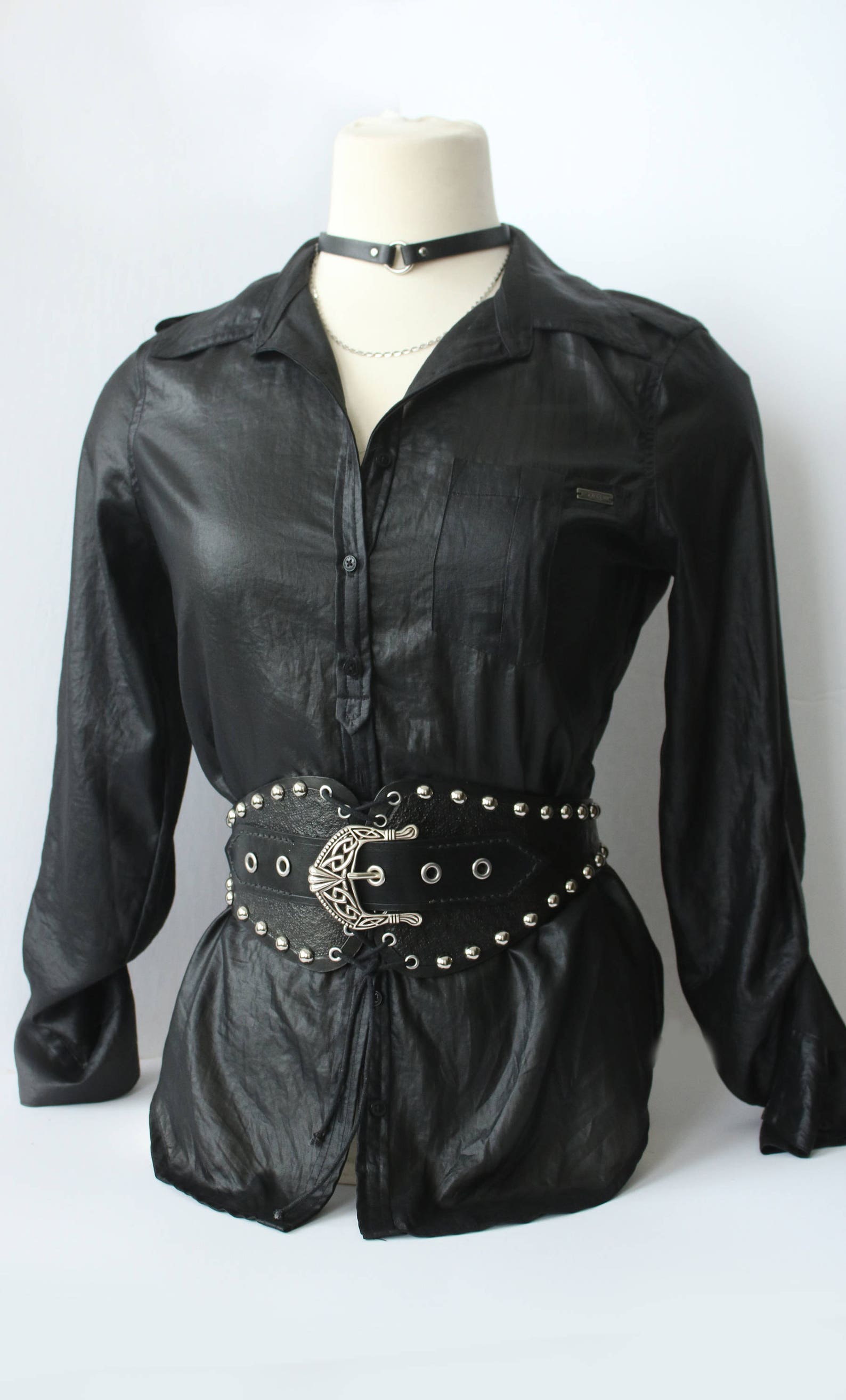 GOTHIC WAIST BELT Studded Leather Belt Leather Waist Etsy