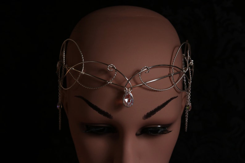 Arwen , circlet , ELVEN CROWN , Elvish circlet , LOTR headpiece with crystal , medieval renaissance circlet , crystal tiara , elven circlet image 3