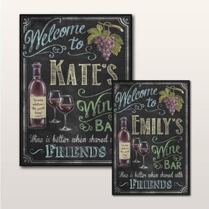 Personalised Wine Bar Signs