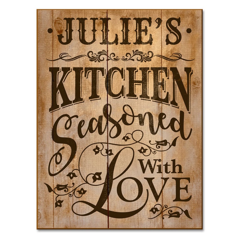 Personalised Rustic Oak Effect Kitchen Sign Etsy UK