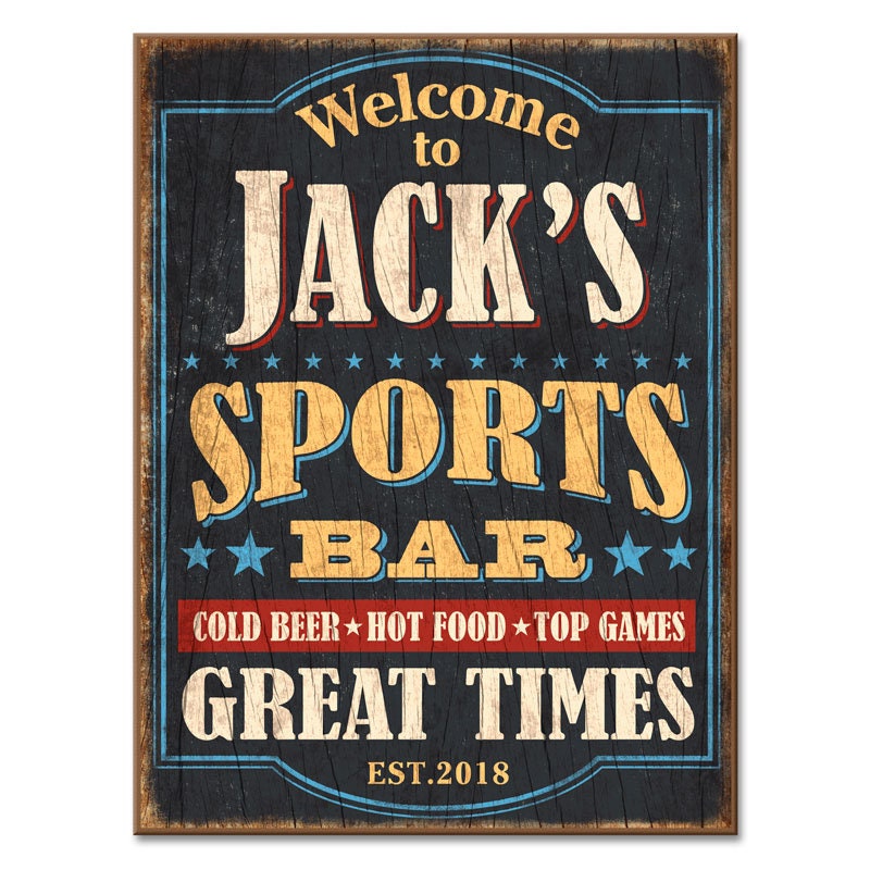 Personalised Sports Bar Signs Etsy UK