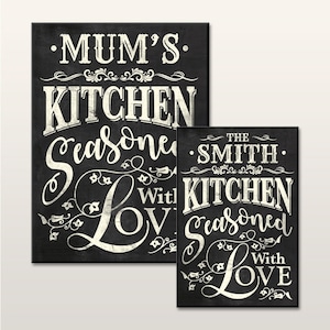 Personalised Chalkboard Effect Kitchen Signs