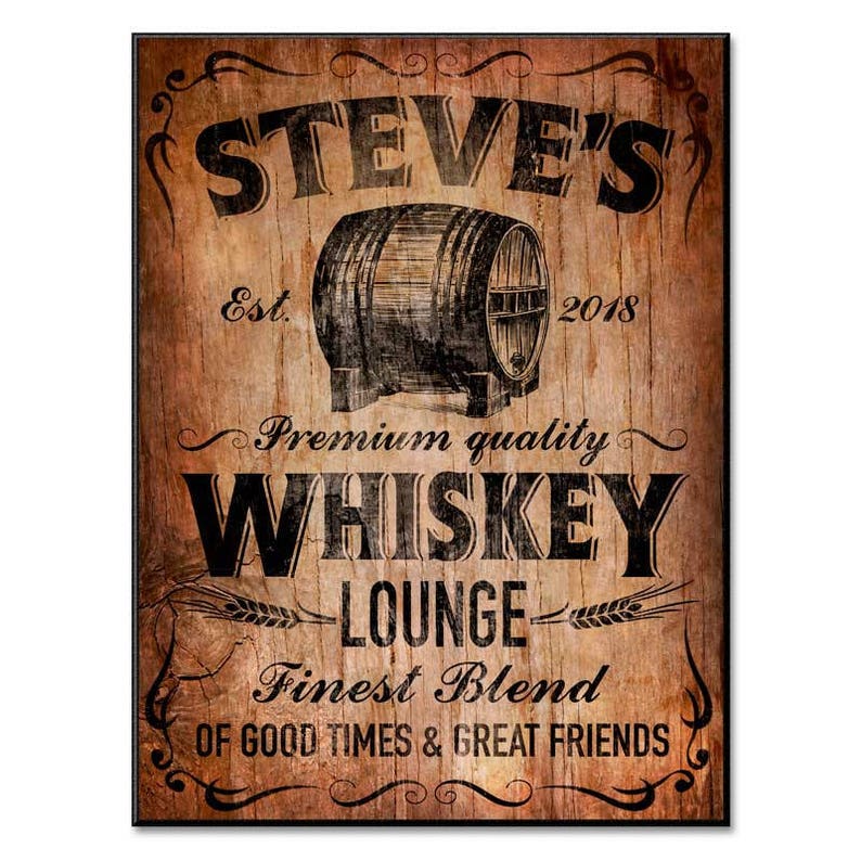 Personalised Whiskey Bar Signs Etsy