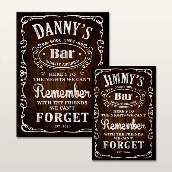 Personalised Bar Signs Etsy Australia