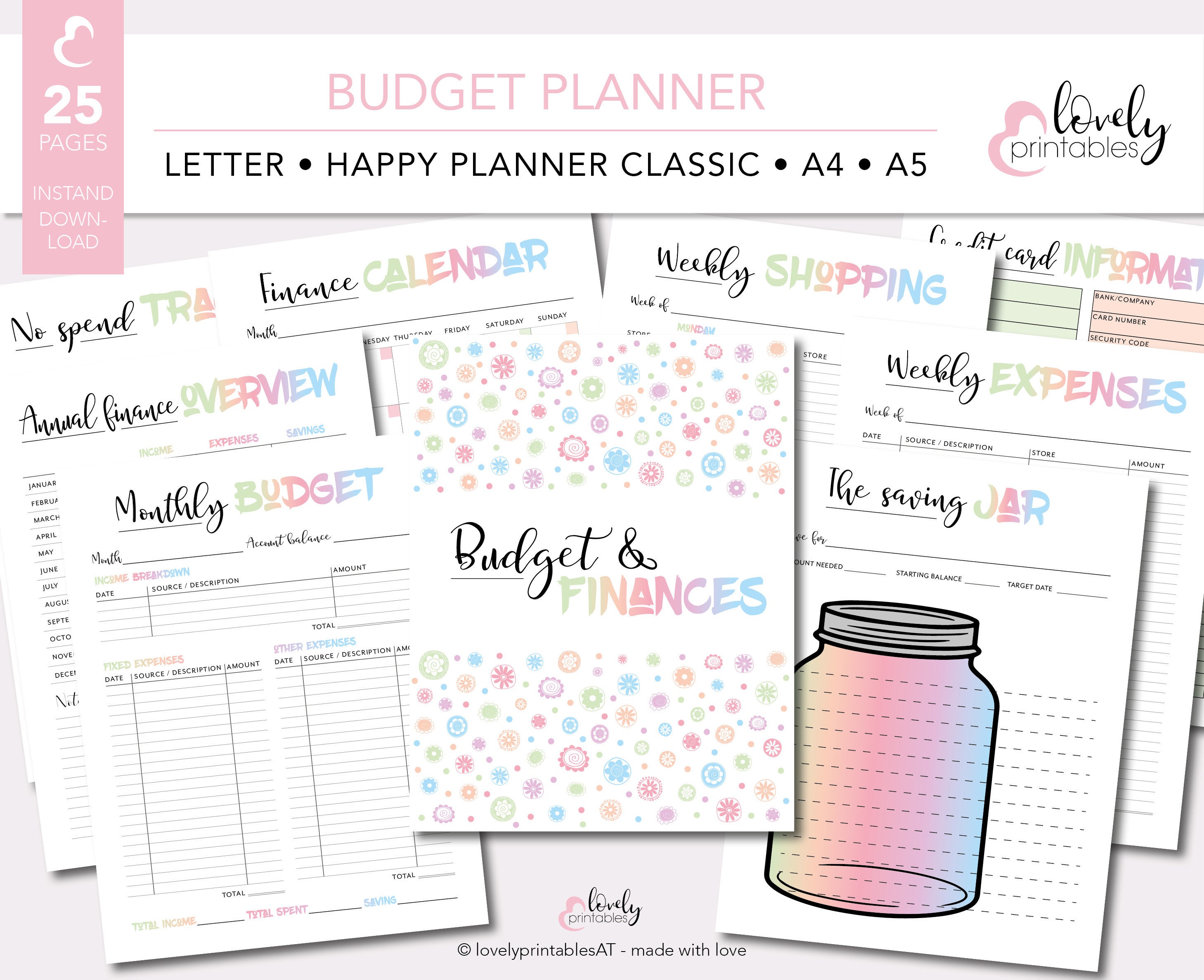 Budget Tracker Insert for Planners