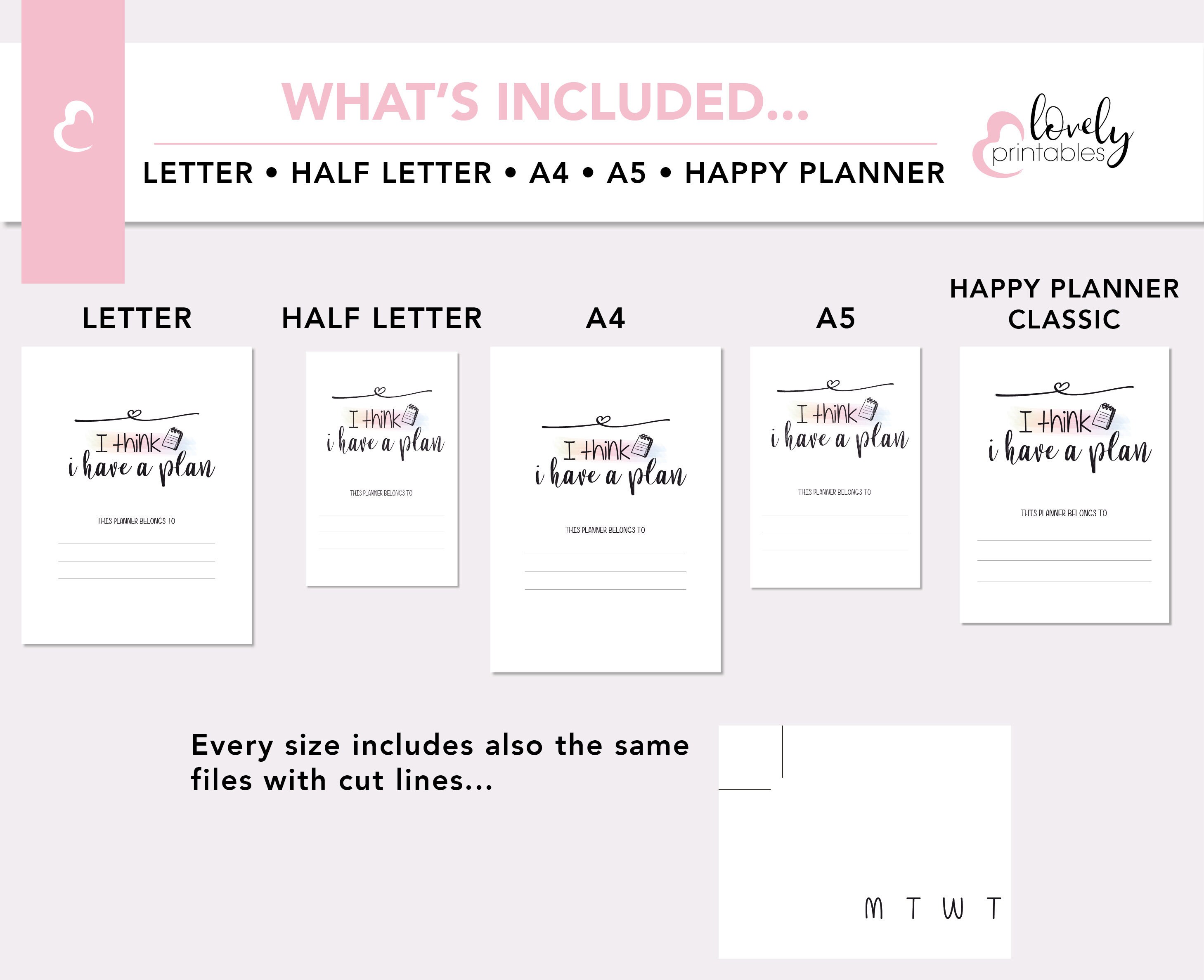 DAILY PLANNER Letter Size Half Letter Size A4 A5 Etsy