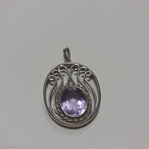 Vintage Amethyst Sterling Silber Anhänger Charm 925