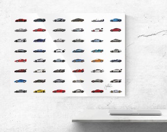 The ultimate hypercars collection plexiglass wall art - Complete overview of the most impressive icons of automotive