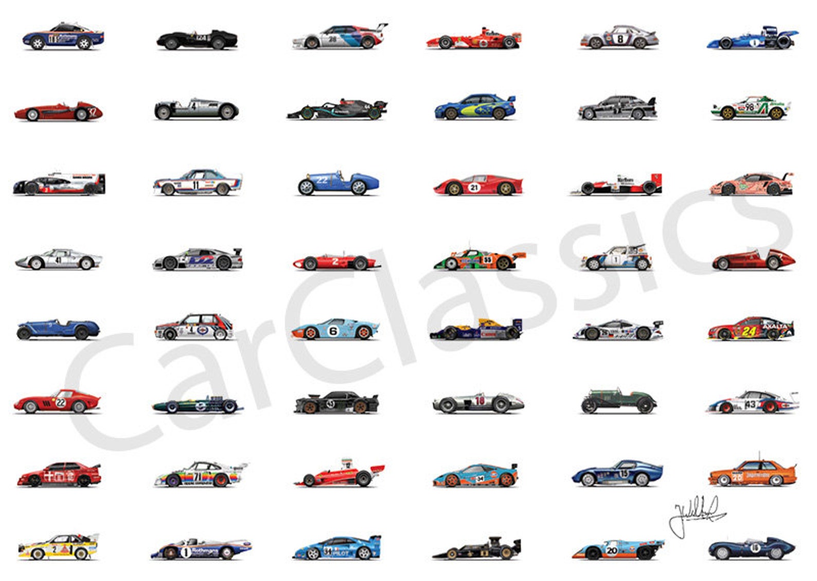 The Best Racing Cars of Alltime Poster Print Complete Collection of