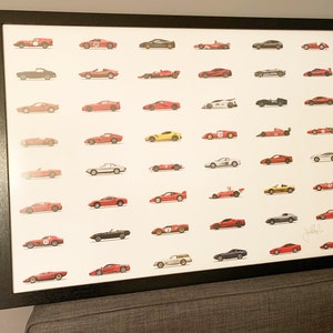 Ultimate Ferrari poster print Complete car collection of the most iconic all-time Ferrari models afbeelding 4