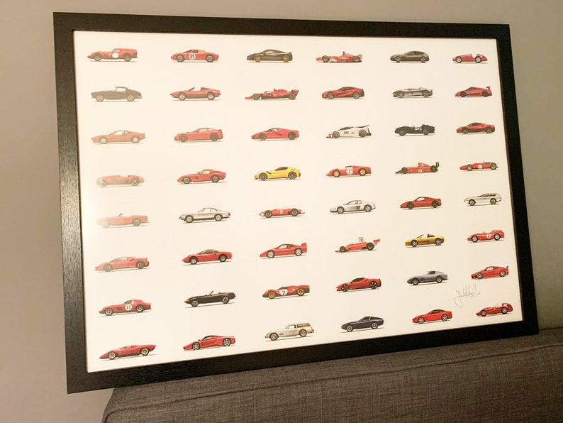 Ultimate Ferrari poster print Complete car collection of the most iconic all-time Ferrari models afbeelding 4